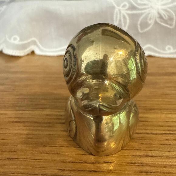 VTG Pair Solid Brass Duck Duckling Baby Figure Decor Paperweight MCM Retro - Picture 3 of 10